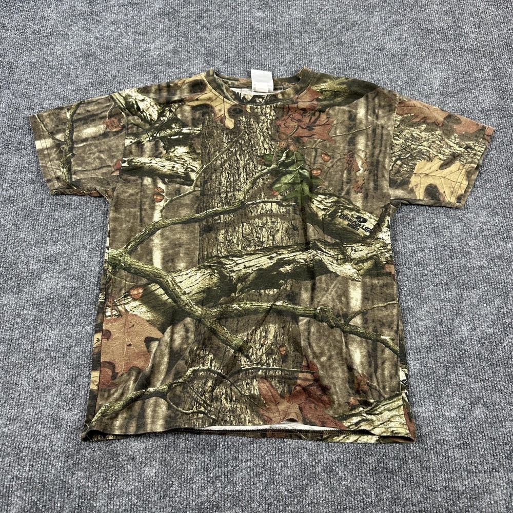 Mossy Oak T-Shirt Youth Medium Brown Camo Break-Up Infinity Hunting Tee Mens